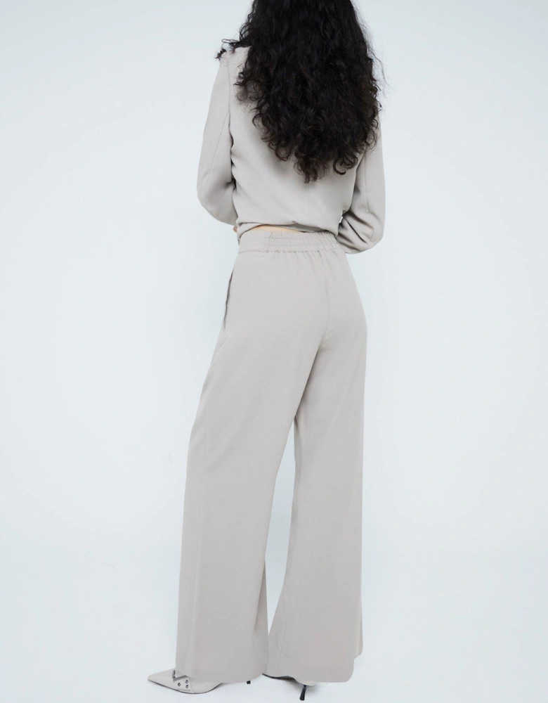 Easy Wide Leg Trouser - Light Beige