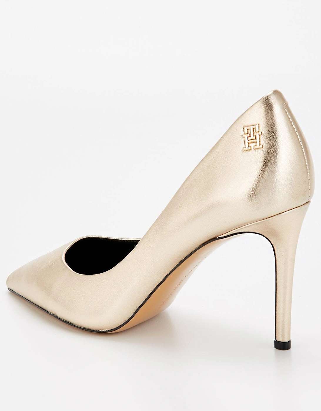 Pointed Metallic Heels - Gold