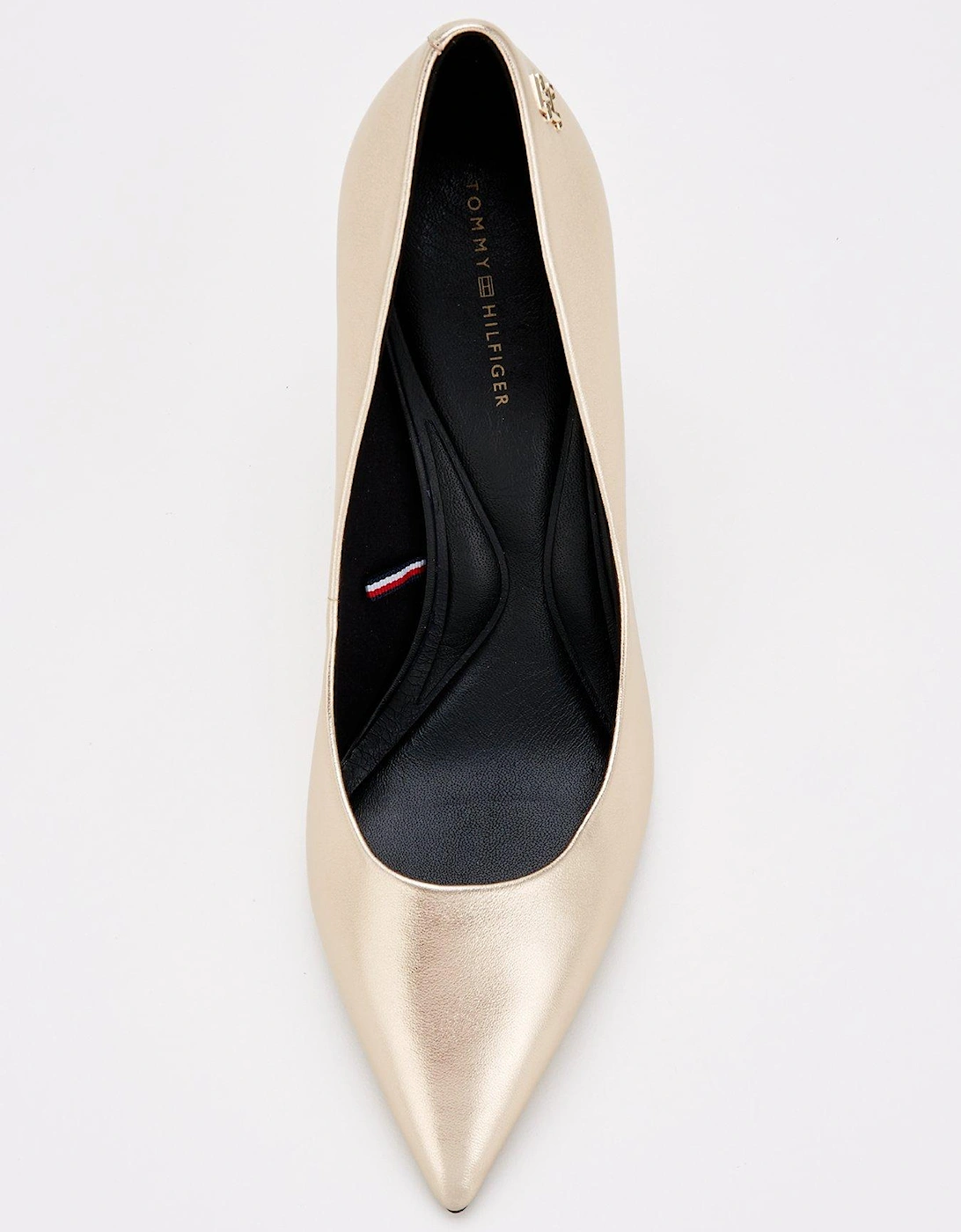 Pointed Metallic Heels - Gold