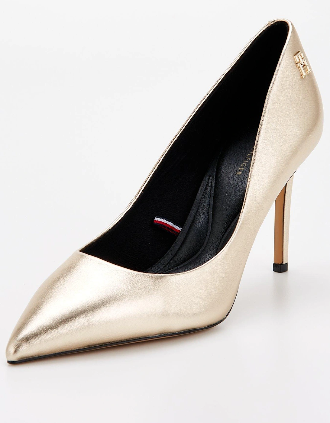 Pointed Metallic Heels - Gold