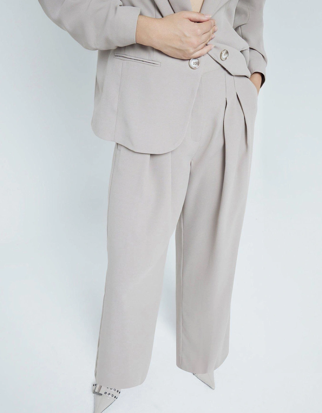 Easy Wide Leg Trouser - Light Beige