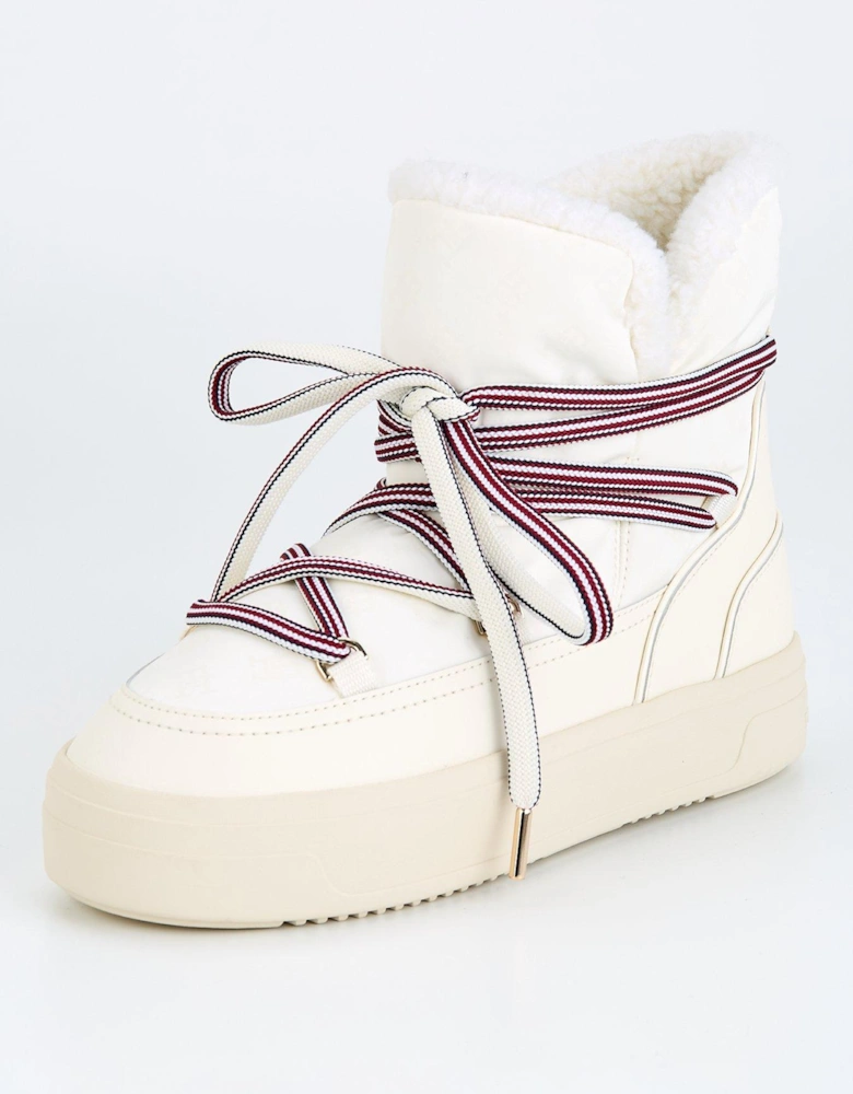 Monogram Faux Fur Snowboot - White