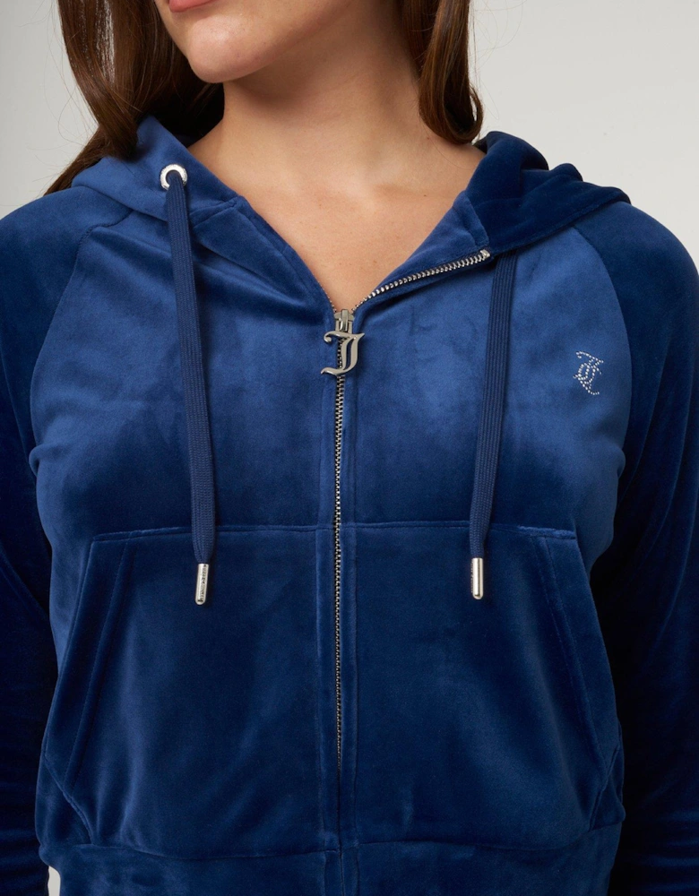 Classic Track Top With Diamante Logo - Blue