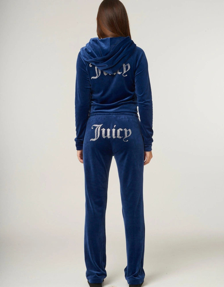 Classic Track Top With Diamante Logo - Blue