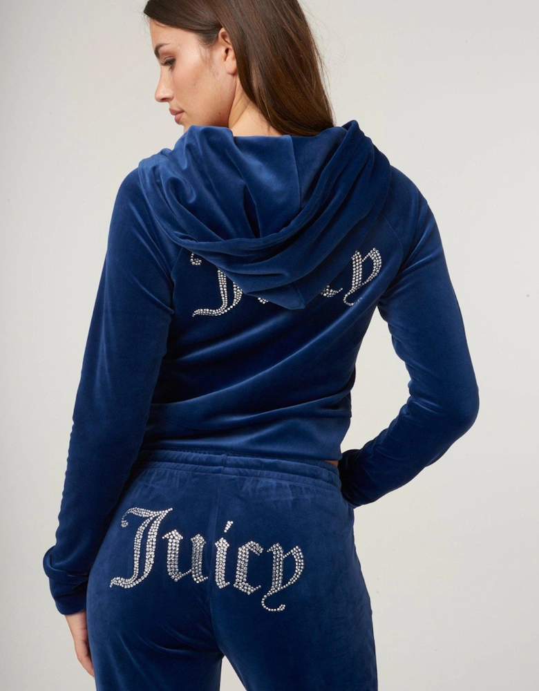 Classic Track Top With Diamante Logo - Blue