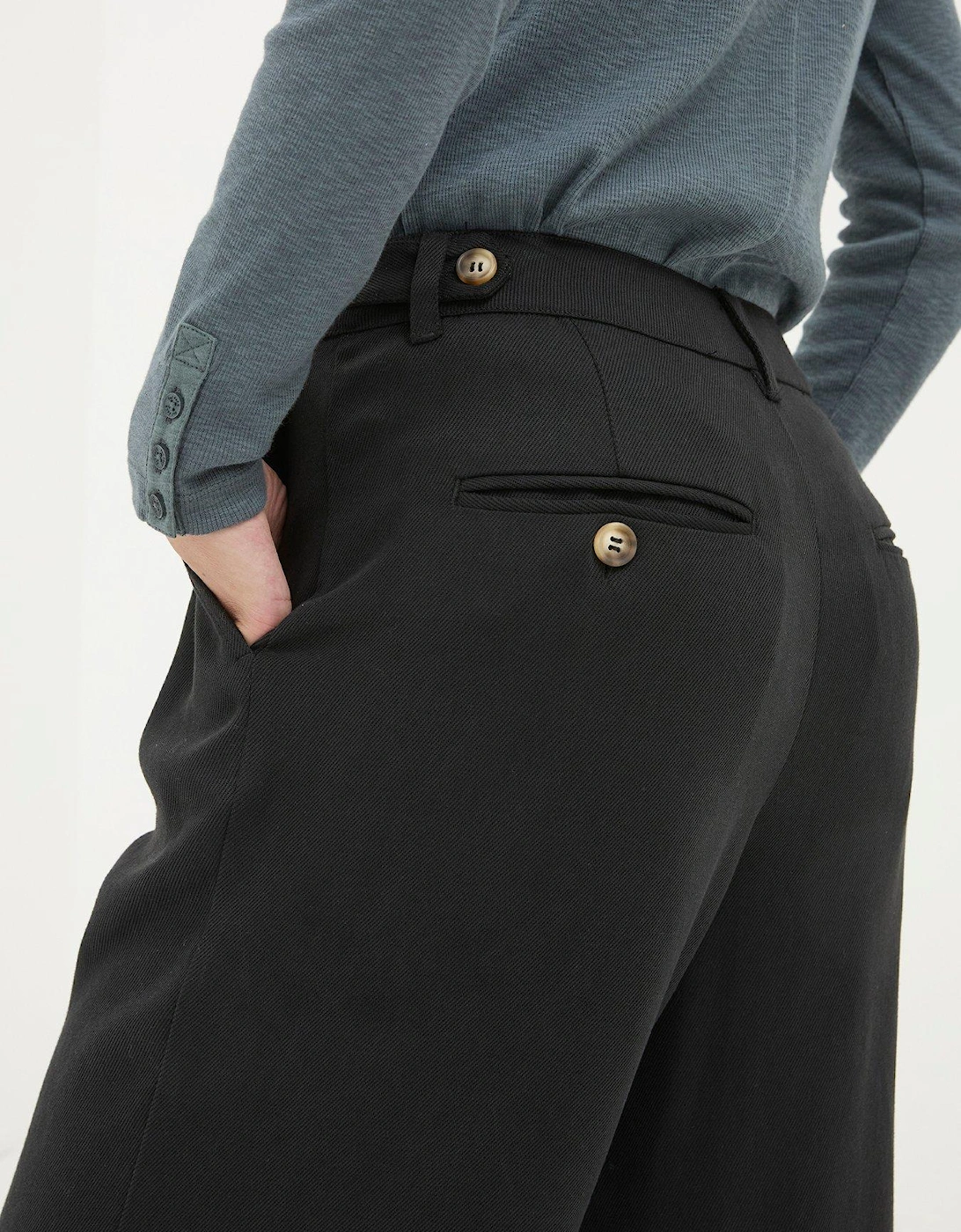 Ginger Wide Leg Drape Trouser - Black