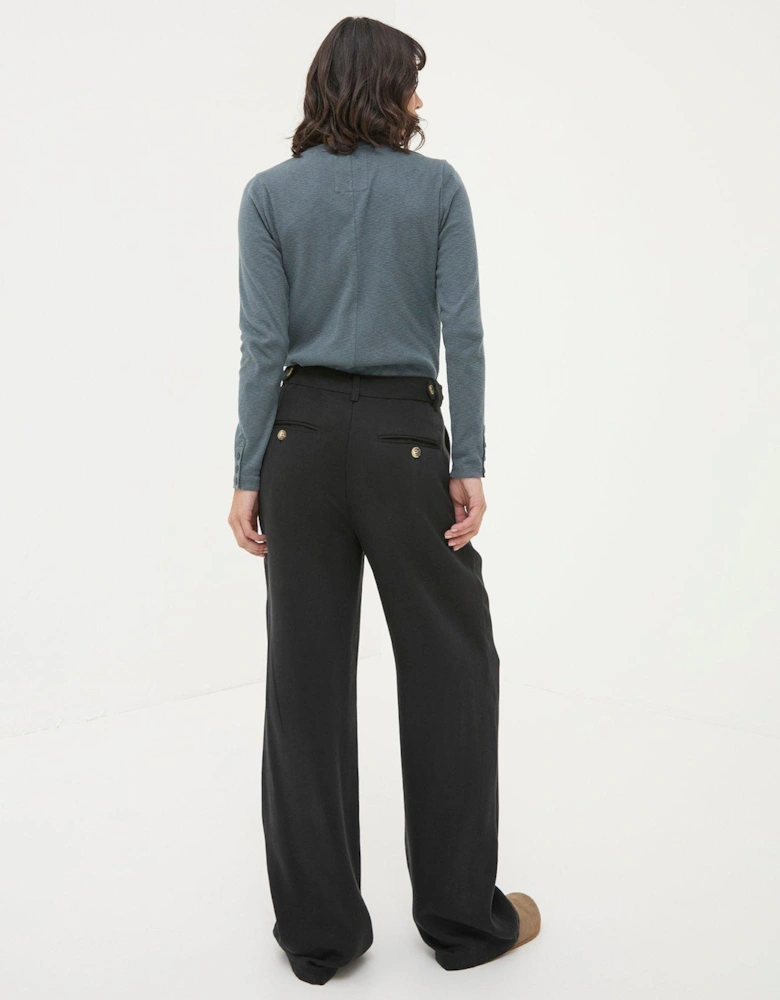 Ginger Wide Leg Drape Trouser - Black