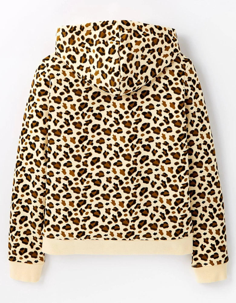 Girls Felidae Leopard Hoodie - Brown