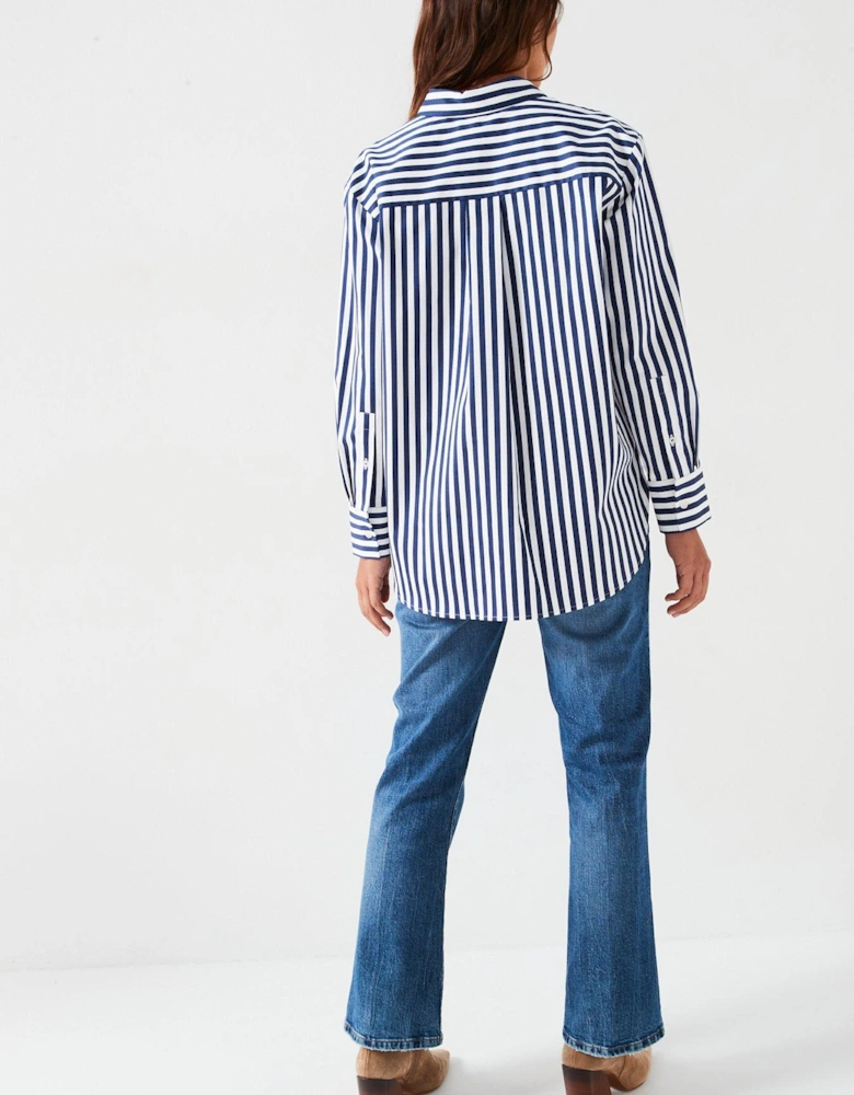 Relaxed Stripe Shirt - Navy