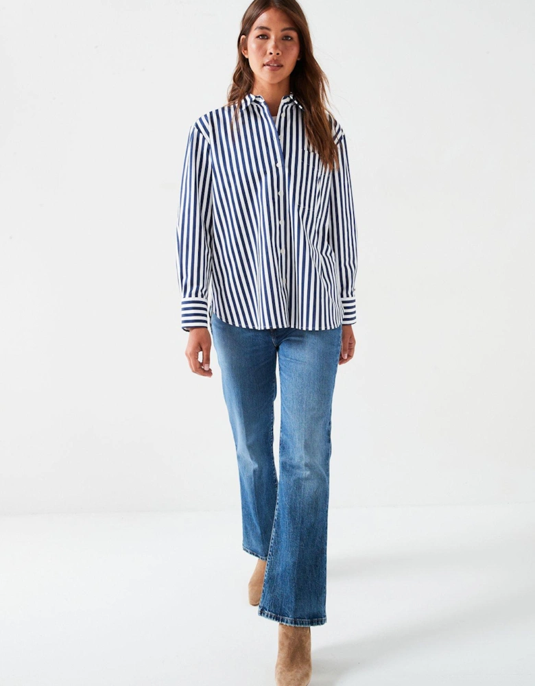 Relaxed Stripe Shirt - Navy