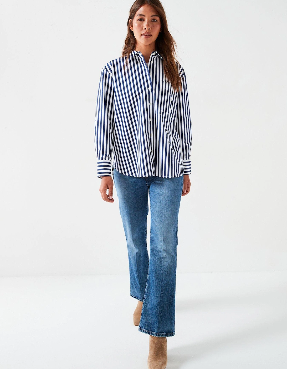 Relaxed Stripe Shirt - Navy