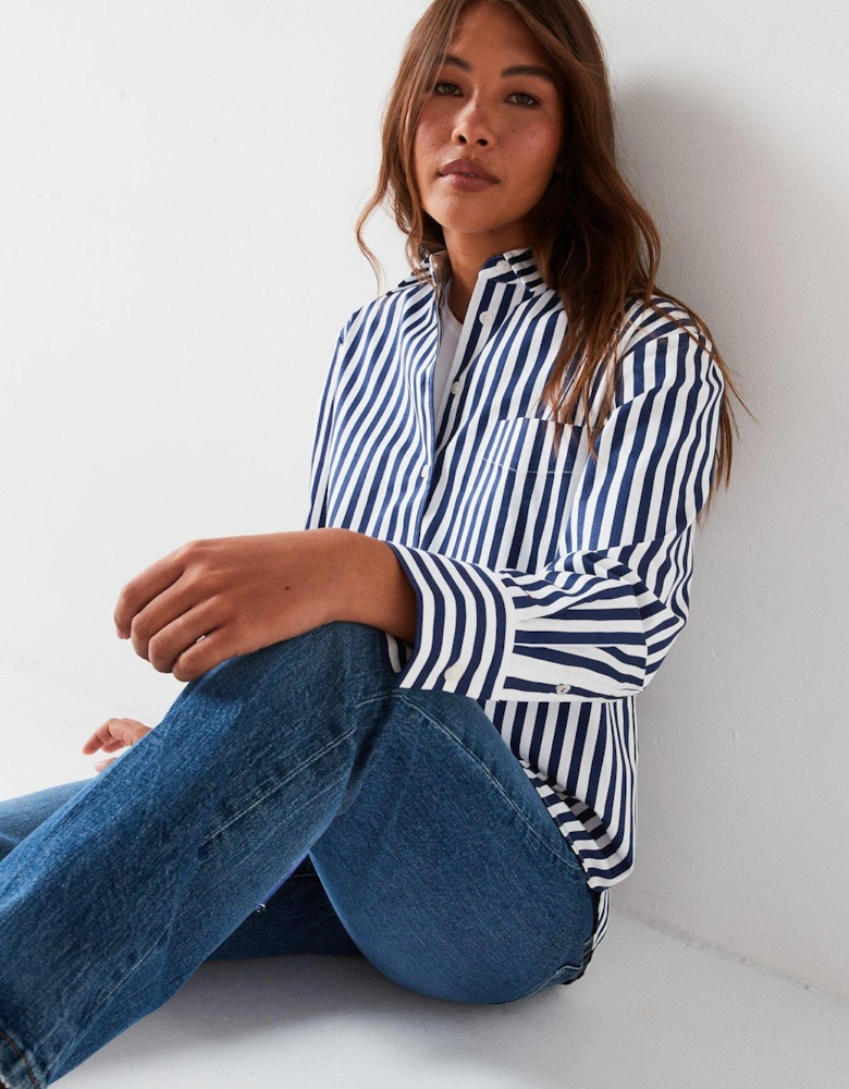 Relaxed Stripe Shirt - Navy