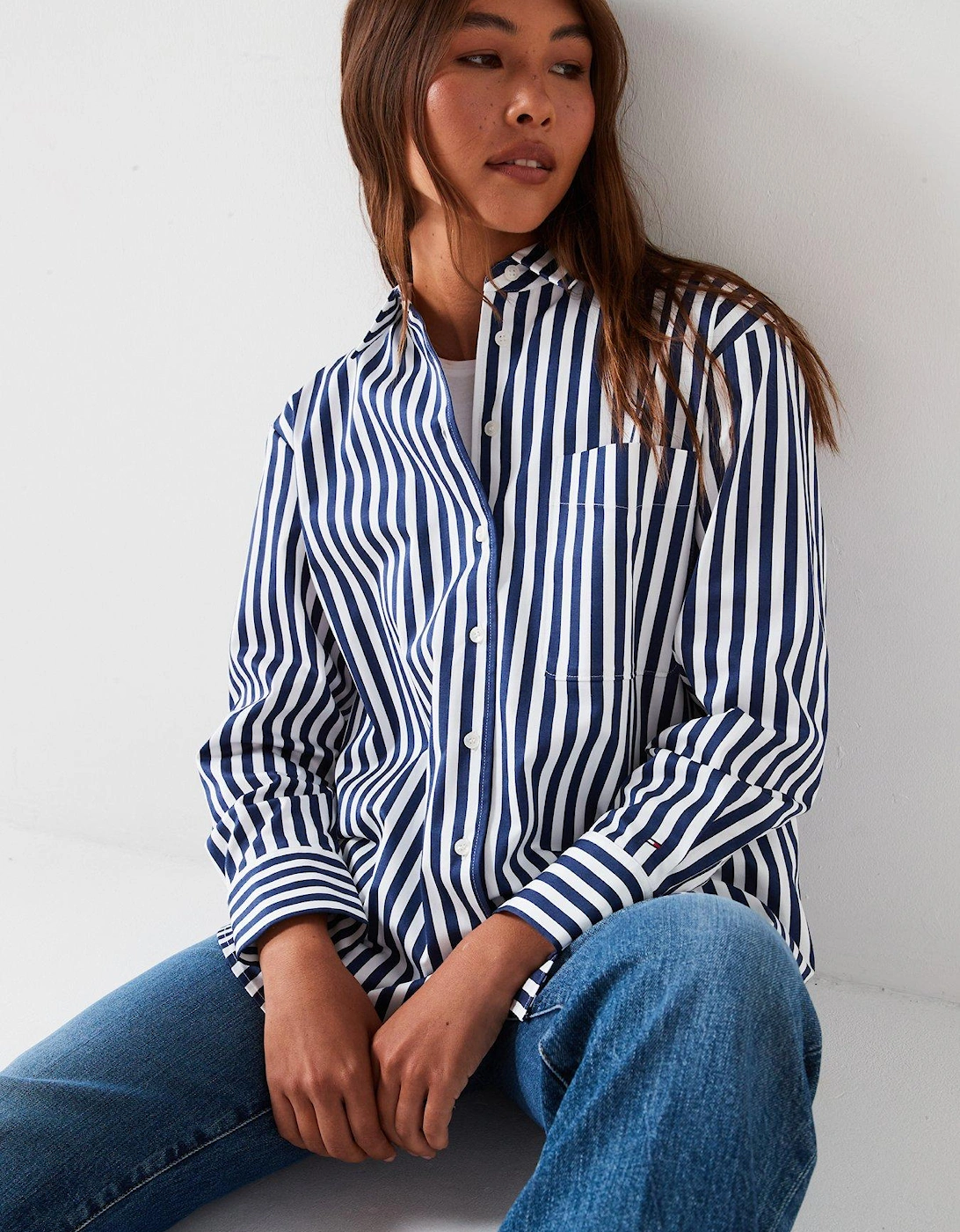 Relaxed Stripe Shirt - Navy