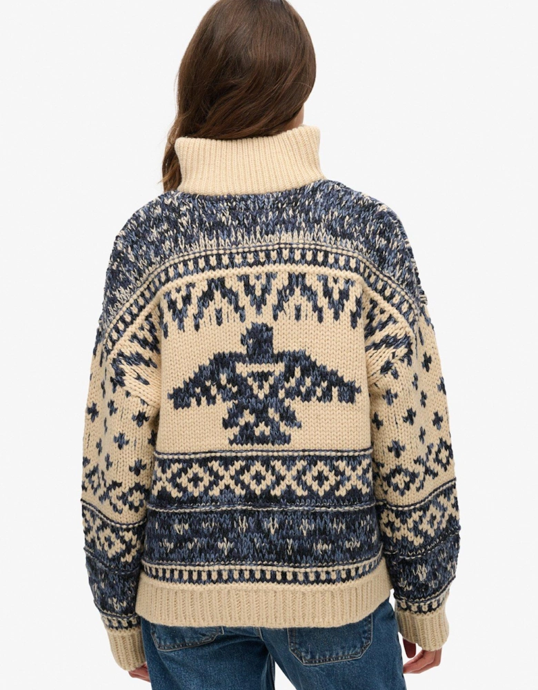 Ski Lodge Zip Neck Jumper - Cream