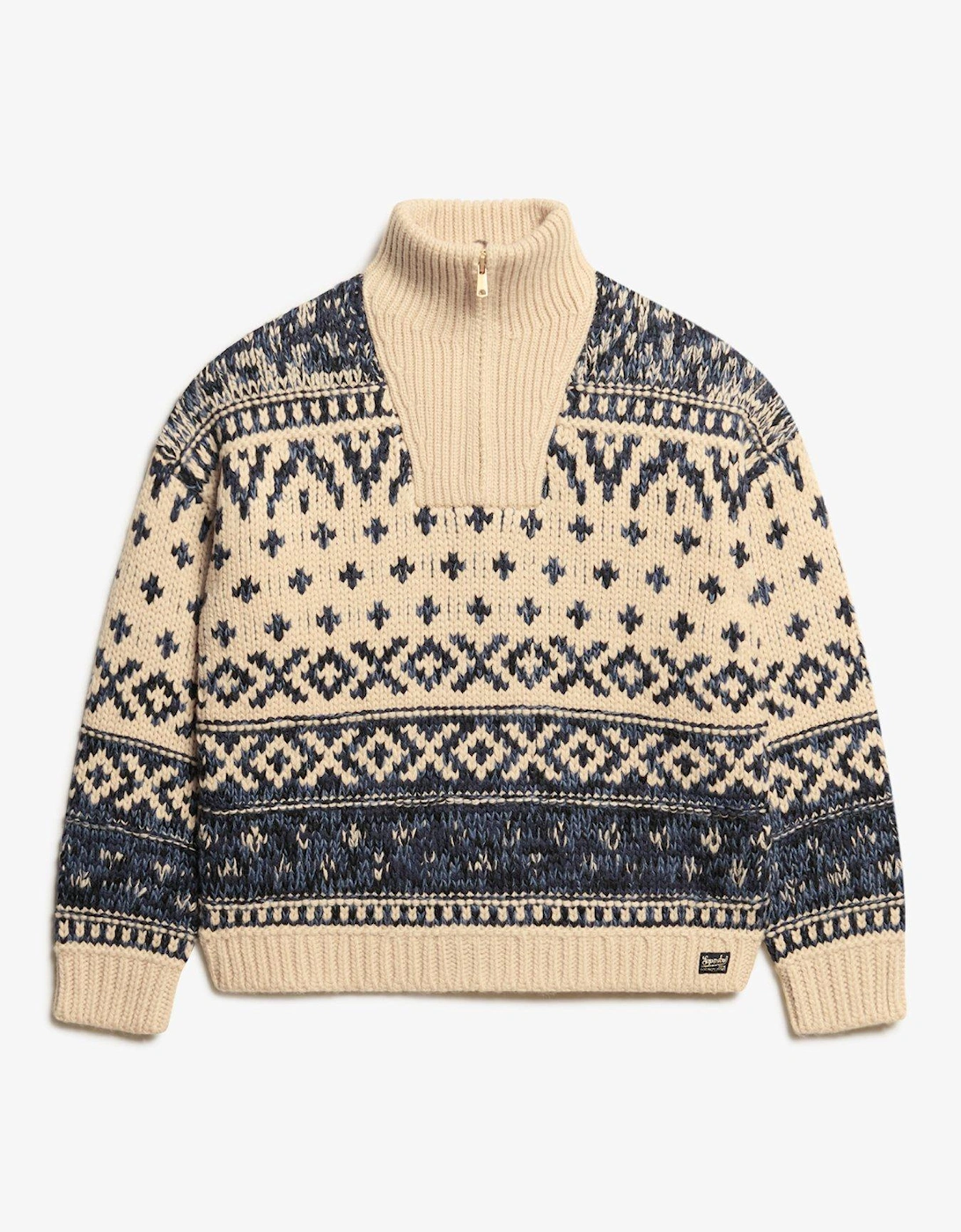 Ski Lodge Zip Neck Jumper - Cream