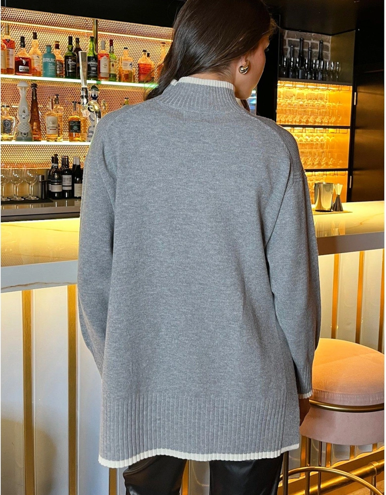 Side Split Jumper - Grey