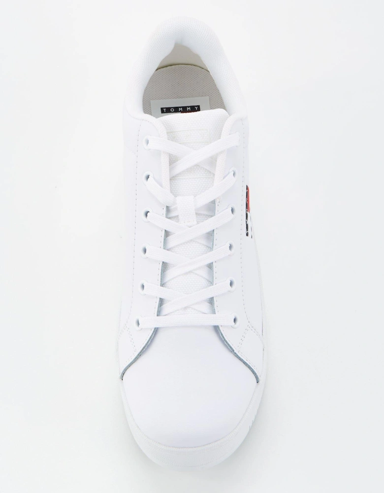 Flatform Leather Trainer - White