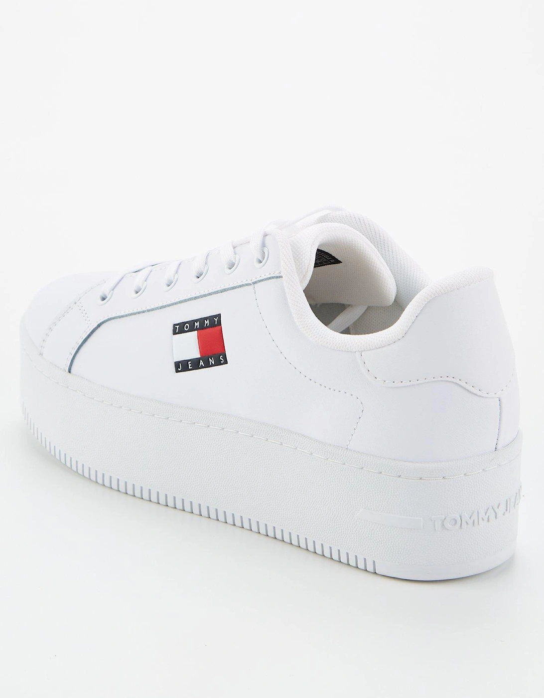 Flatform Leather Trainer - White