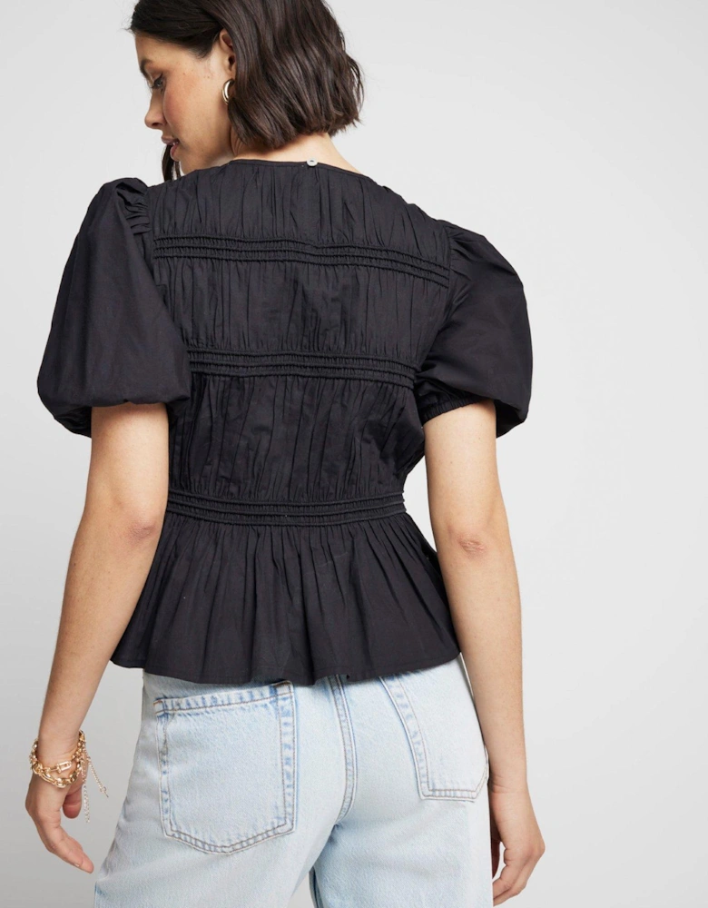 Ruched Blouse - Black