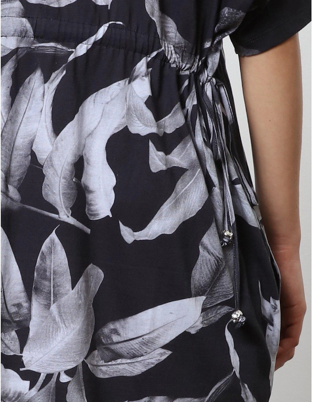 Abstract Jersey Tunic Dress - Black