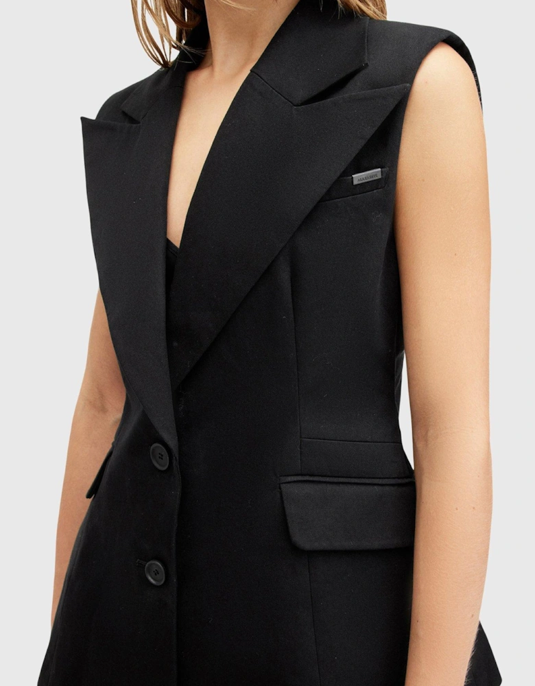 Hally Sleeveless Blazer - Black