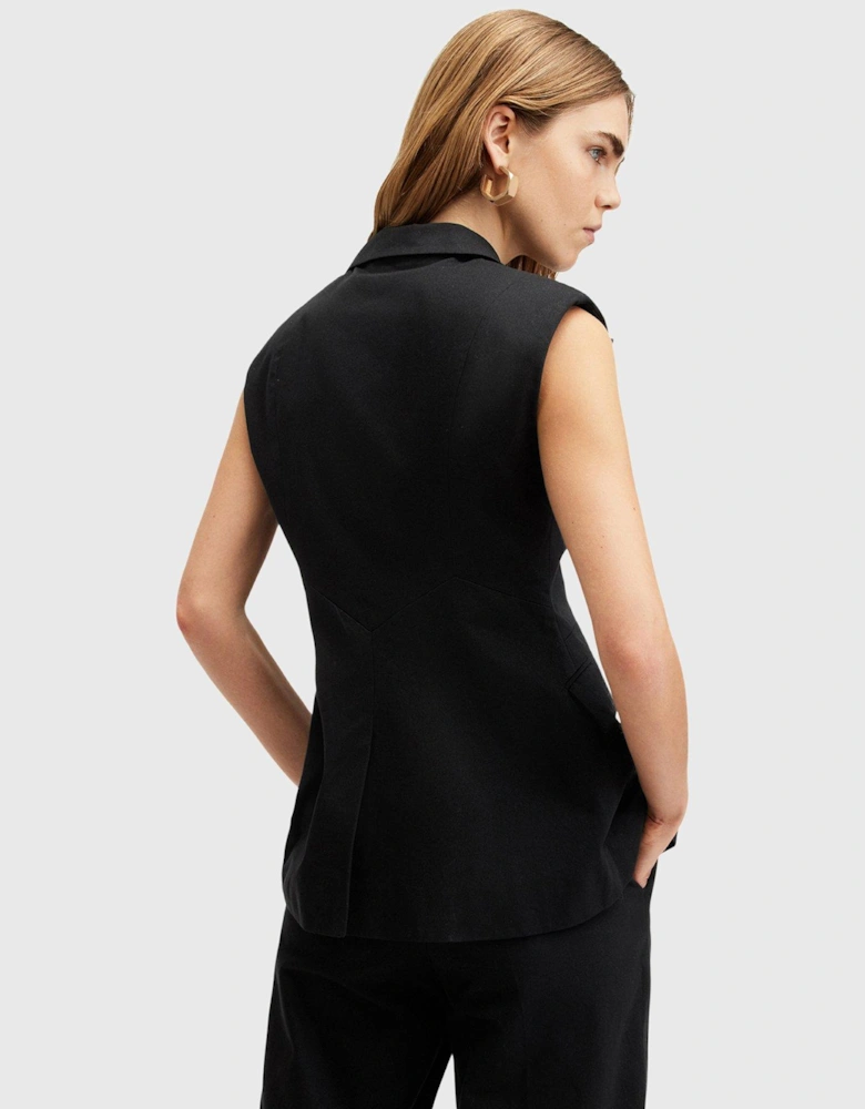 Hally Sleeveless Blazer - Black