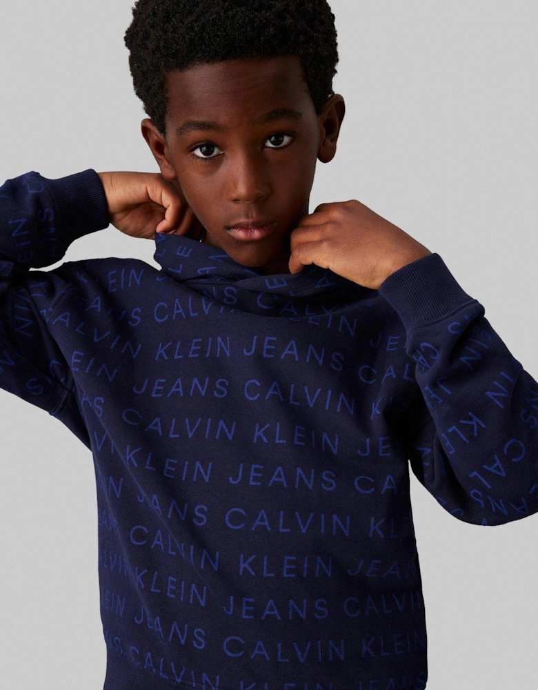 Boys All-Over Print Hoodie - Blue