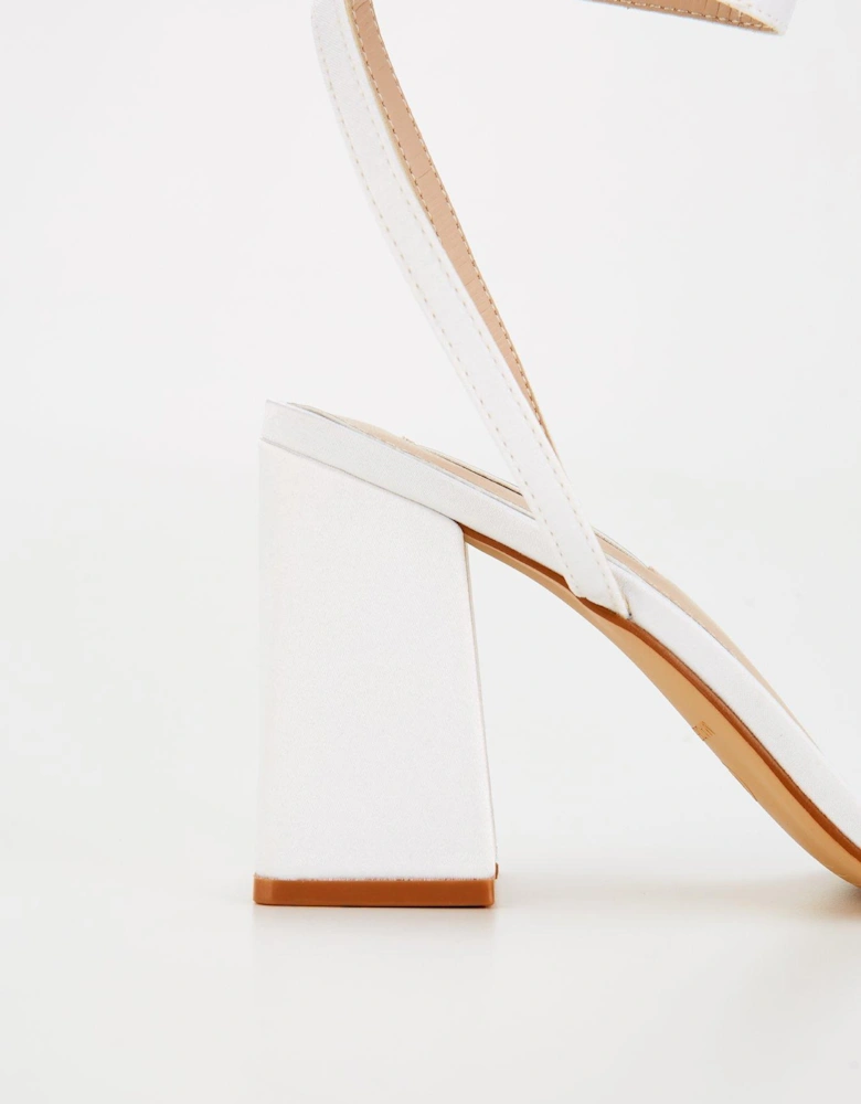 Be Mine Wide Fit Wink 2 Block Heel - Ivory Satin
