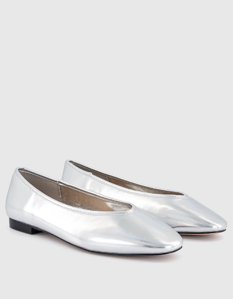 Follie High Vamp Ballet Flats - Silver