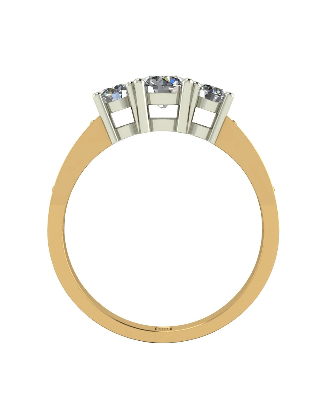 Lady Lynsey 9ct Gold 1ct total Round Brilliant Trilogy Ring With Stone Set Shoulders