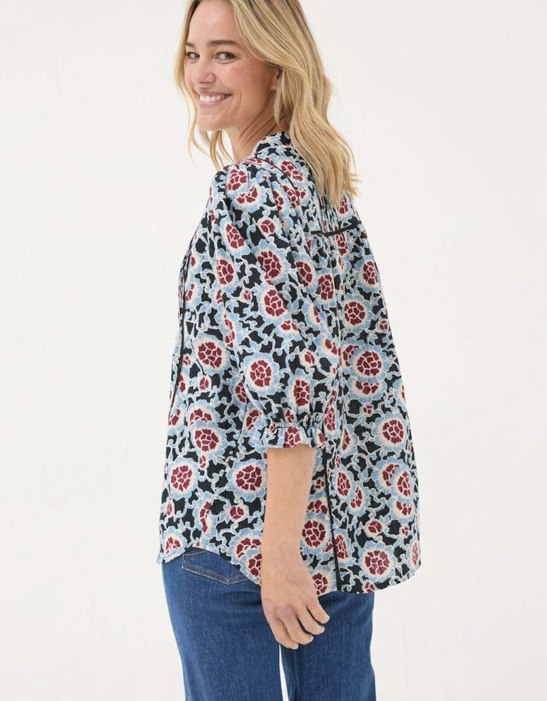 Elody Wild Floral Blouse - Black