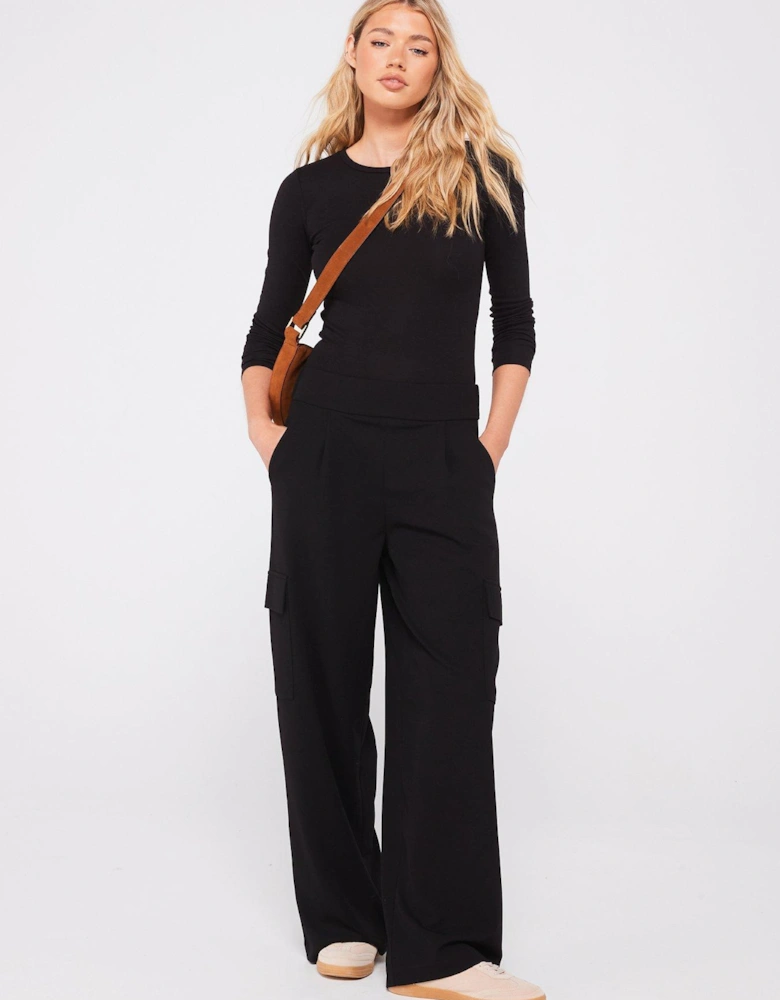 Tailored Cargo Trousers - Black
