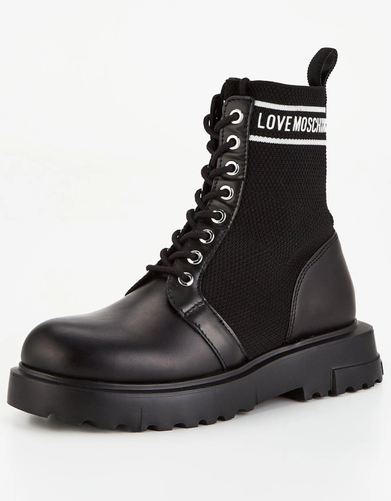 Logo Military Boots - Black