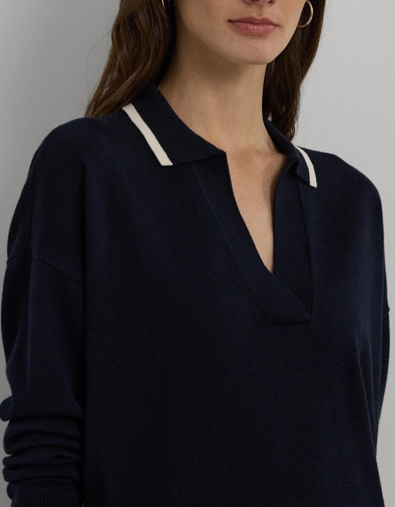 Florrie Long Sleeve Pullover - Navy