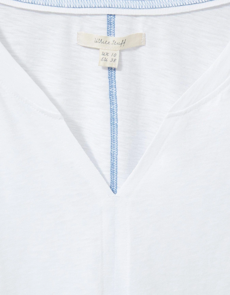 Nelly Notch Neck Tee - White