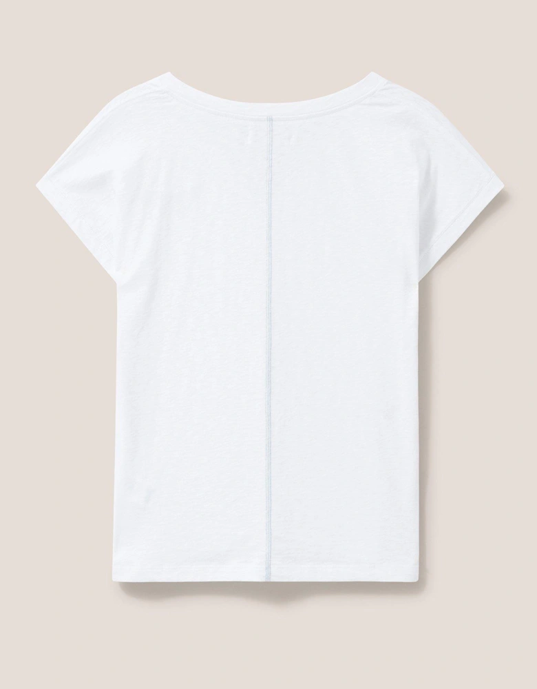 Nelly Notch Neck Tee - White