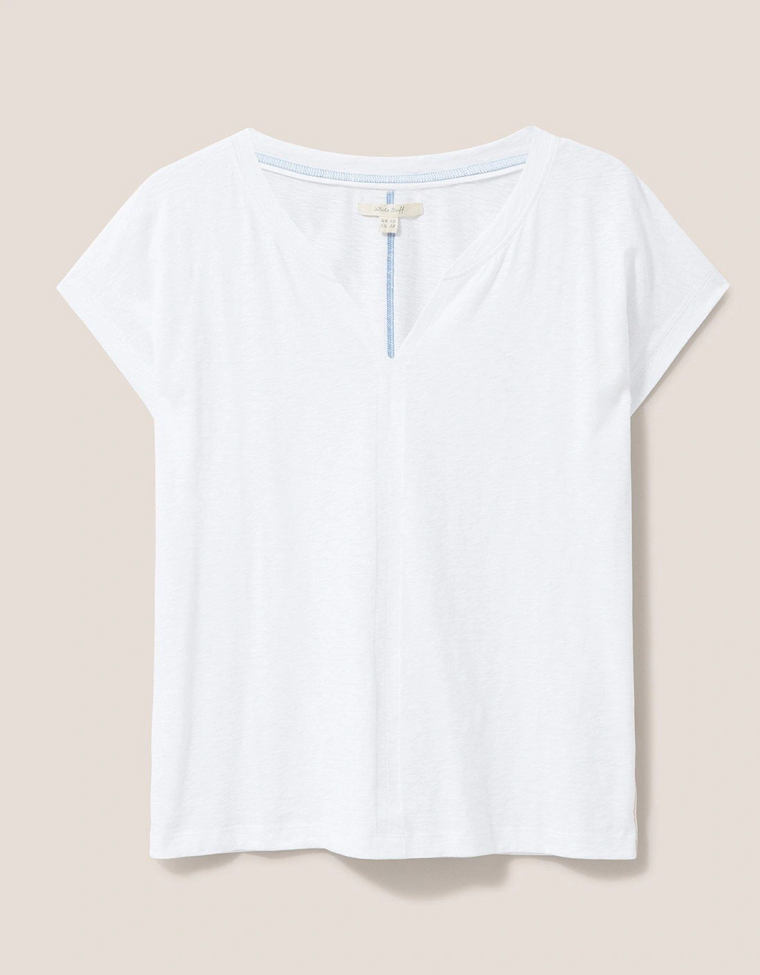 Nelly Notch Neck Tee - White
