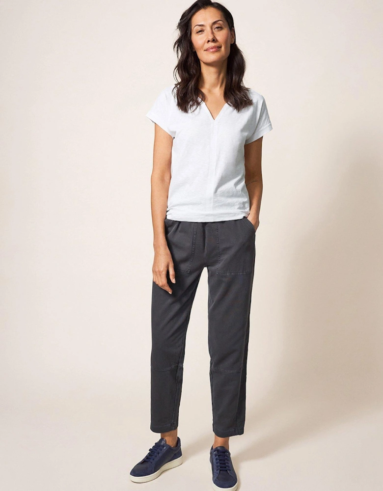 Nelly Notch Neck Tee - White