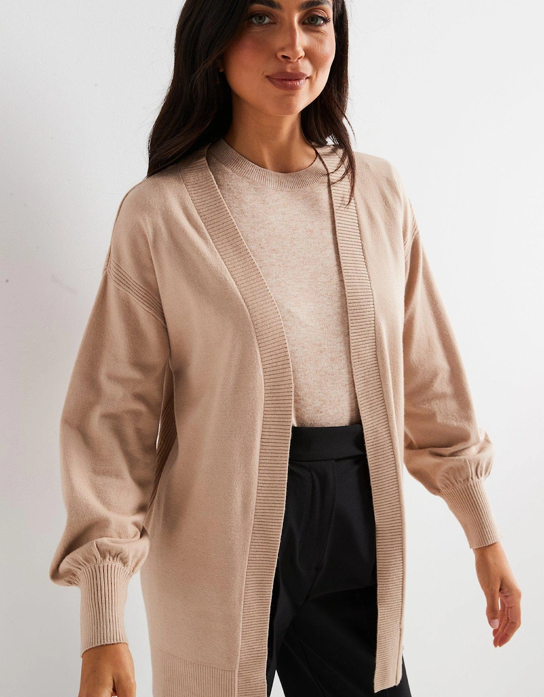 Edge To Edge Longline Cardigan - Natural