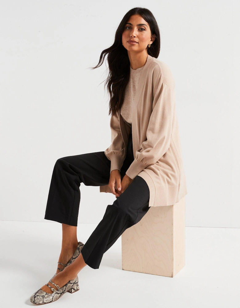 Edge To Edge Longline Cardigan - Natural