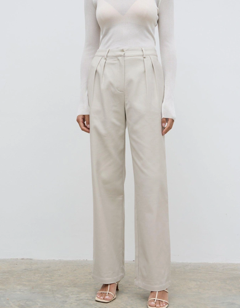 Brady Front Pleat Trouser - White