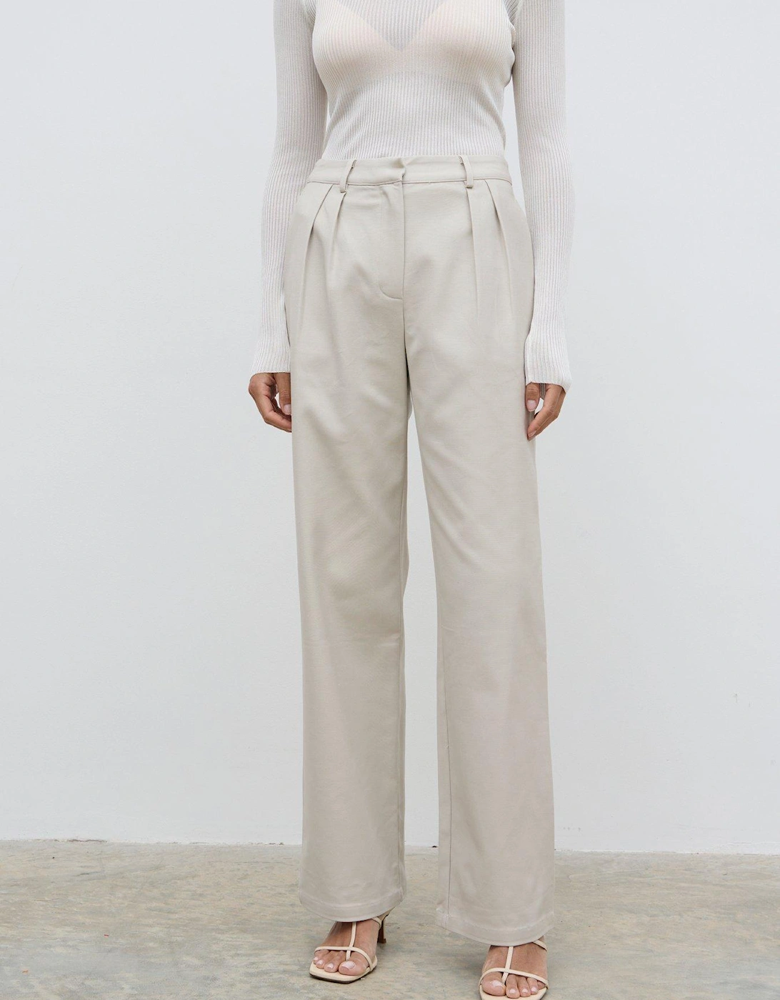 Brady Front Pleat Trouser - White