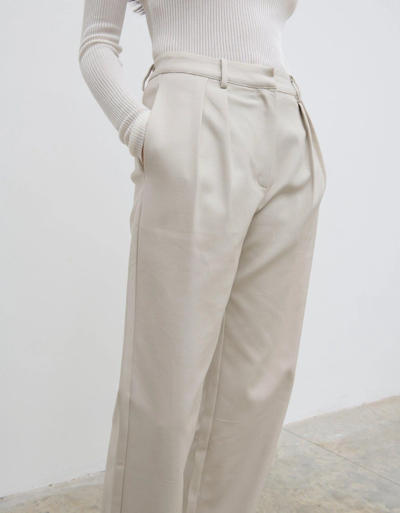 Brady Front Pleat Trouser - White