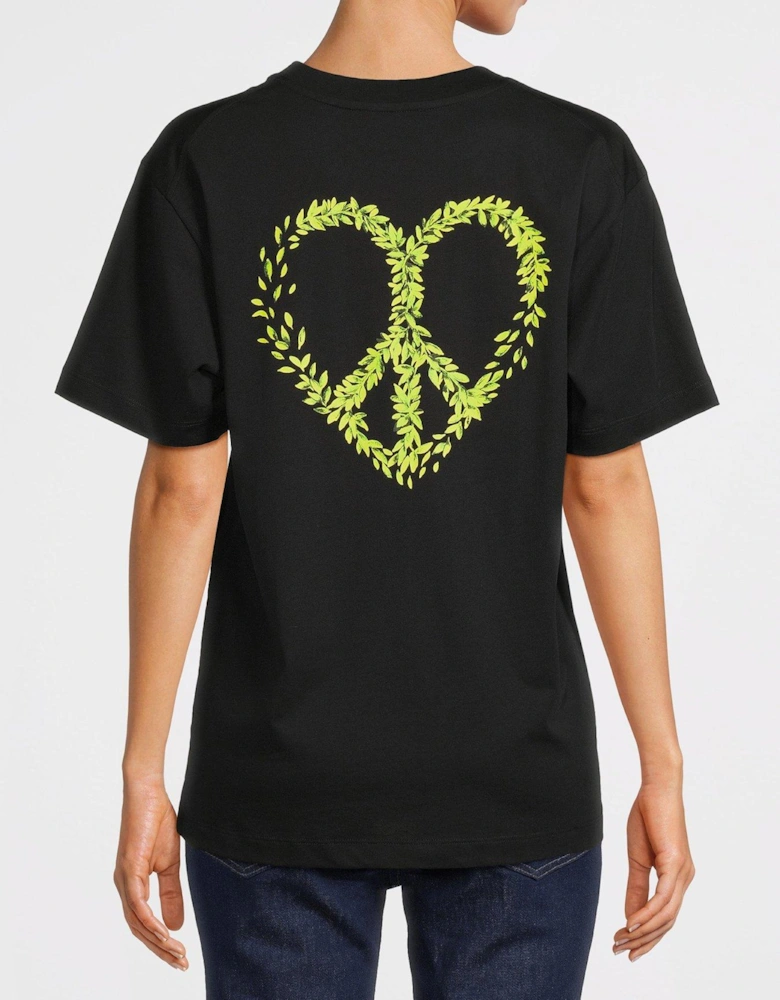 Peace Logo Short Sleeve T-Shirt - Black