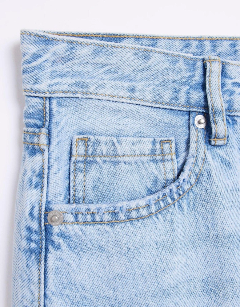 90S Long Straight Bowie Jeans - Light Wash