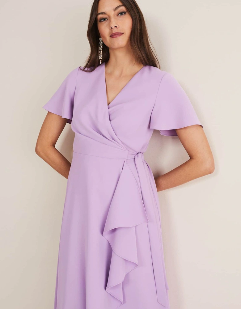 Julissa Ruffle Wrap Midi Dress