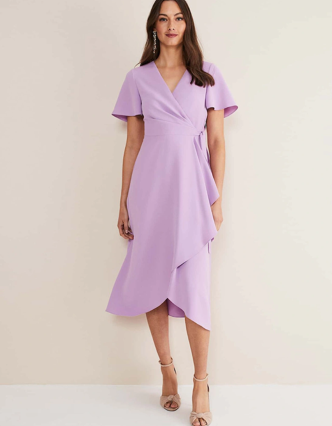 Julissa Ruffle Wrap Midi Dress