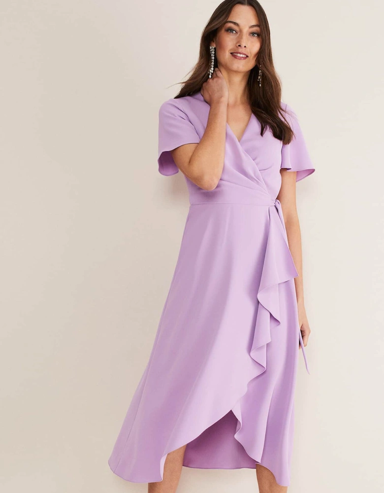 Julissa Ruffle Wrap Midi Dress