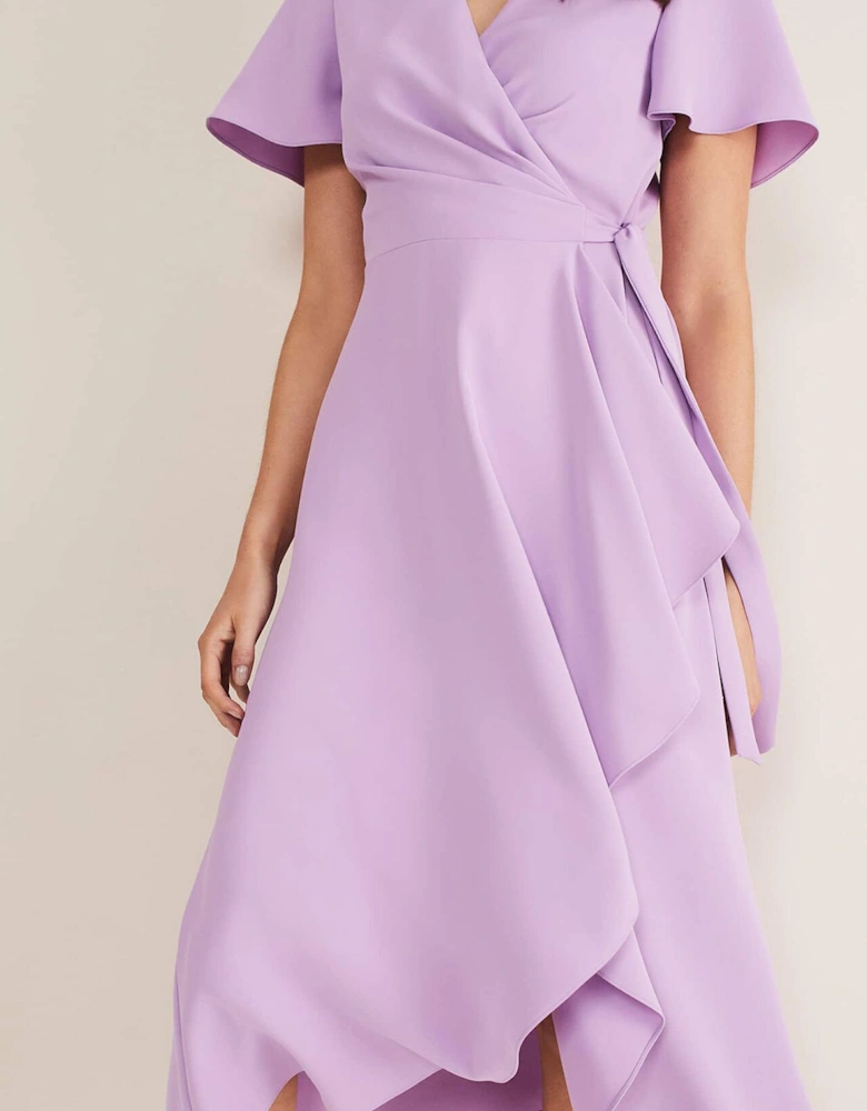 Julissa Ruffle Wrap Midi Dress