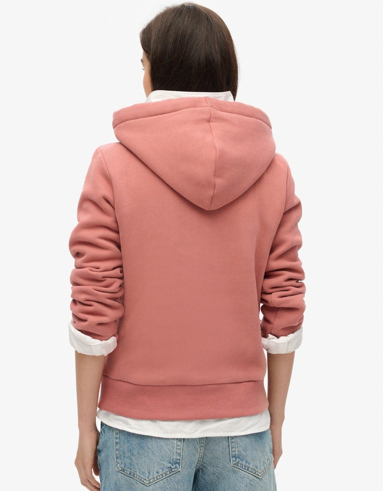 Luxe Metallic Logo Hoodie - Pink